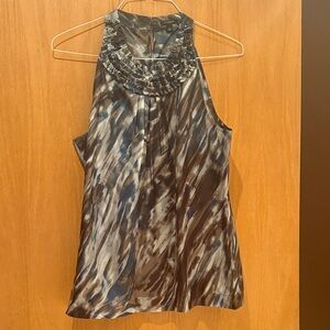 Ann Taylor Women's Halter Top - Blue and Gray